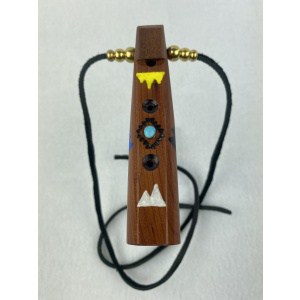 Pretty Echo Spirit Whistle with a turquoise embed in the center.