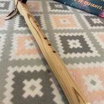 Hand signed with my signature, year made and the Pretty Echo business name. The Purple Heart antelope shaped reed piece is tied down with soft deerskin lace.